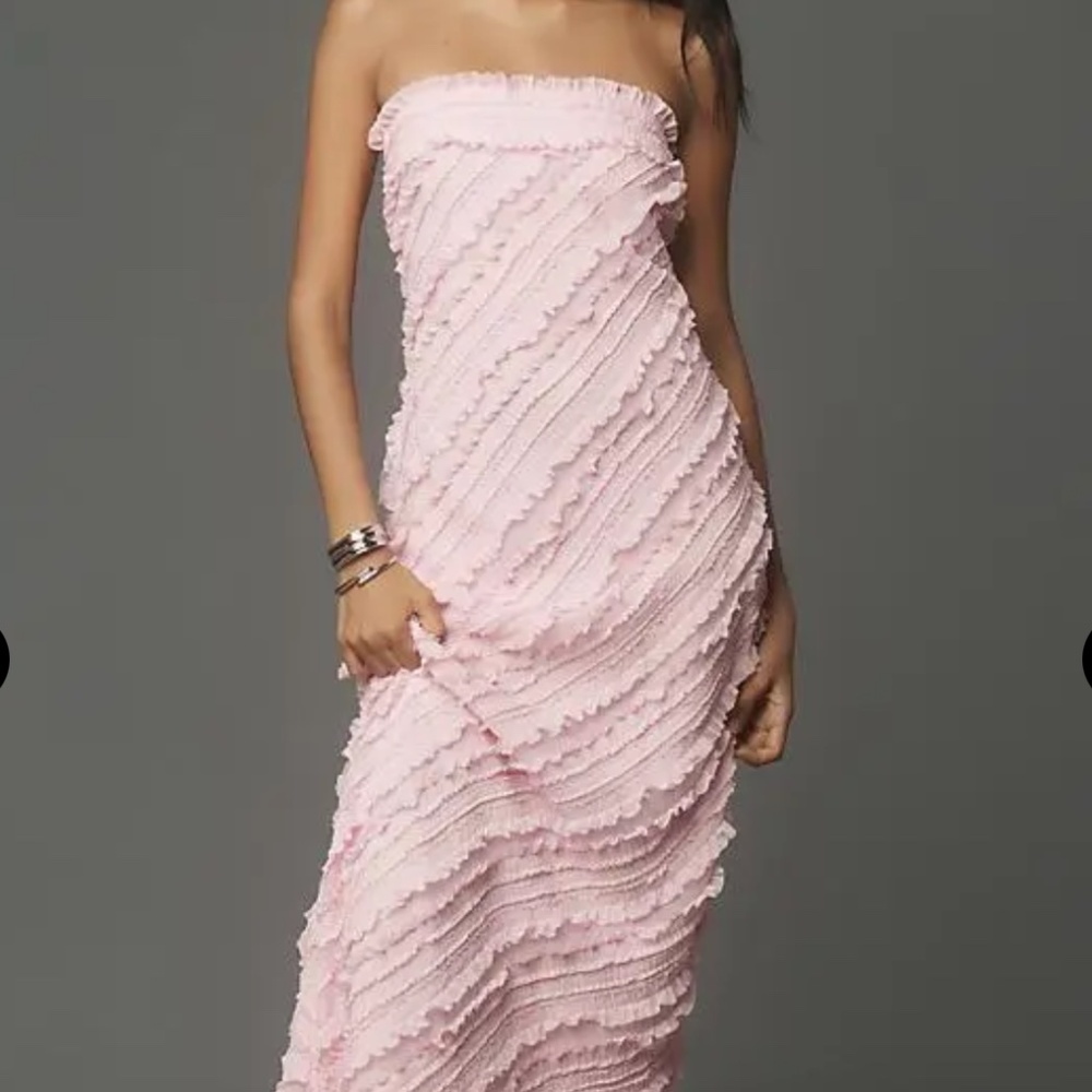 Endless Rose Strapless Textured column midi dress - pink